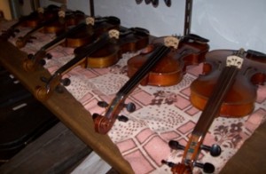 az elkészült hegedűk